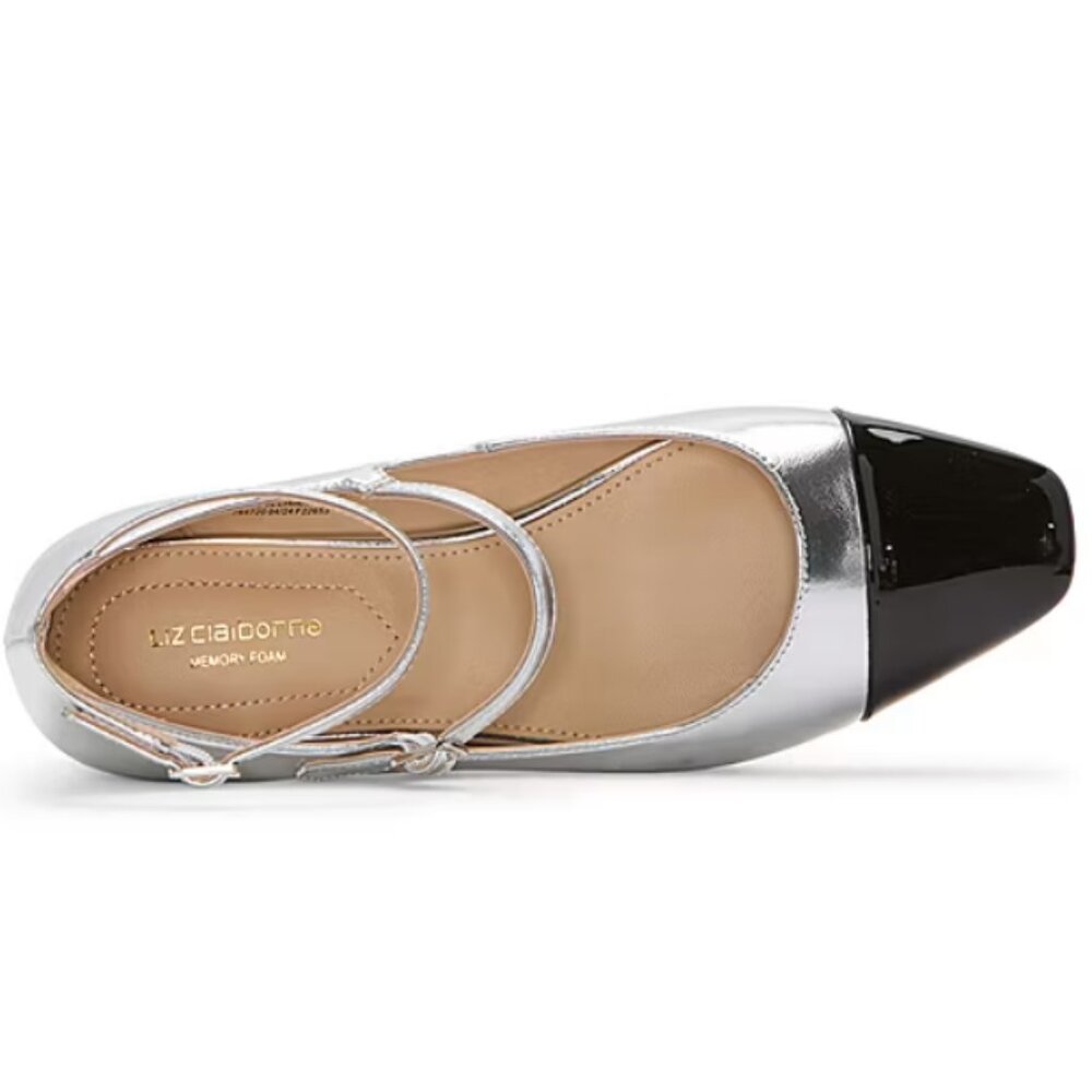 NiB Liz Claiborne Women's Floori Silver Multi Strappy Heels Size 9 M $70 RY1337 - Picture 2 of 4